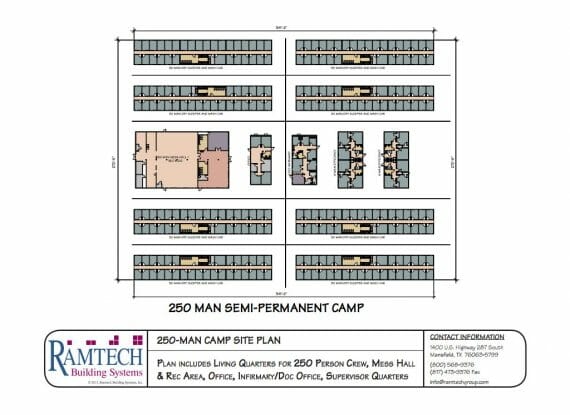 250 Man Semi Permanent Camp floor plan