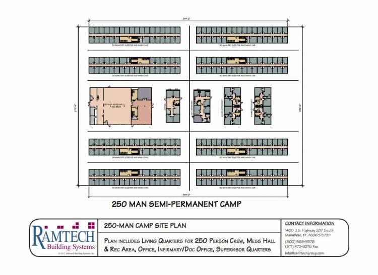 250 Man Semi Permanent Camp floor plan