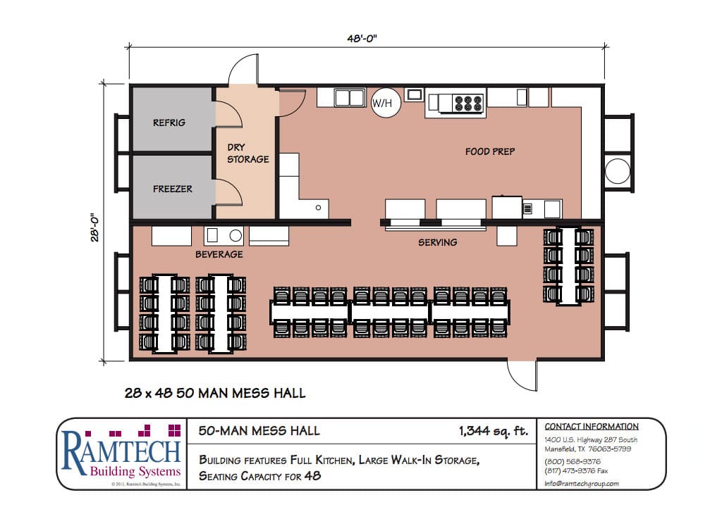50 man mess hall floor plan
