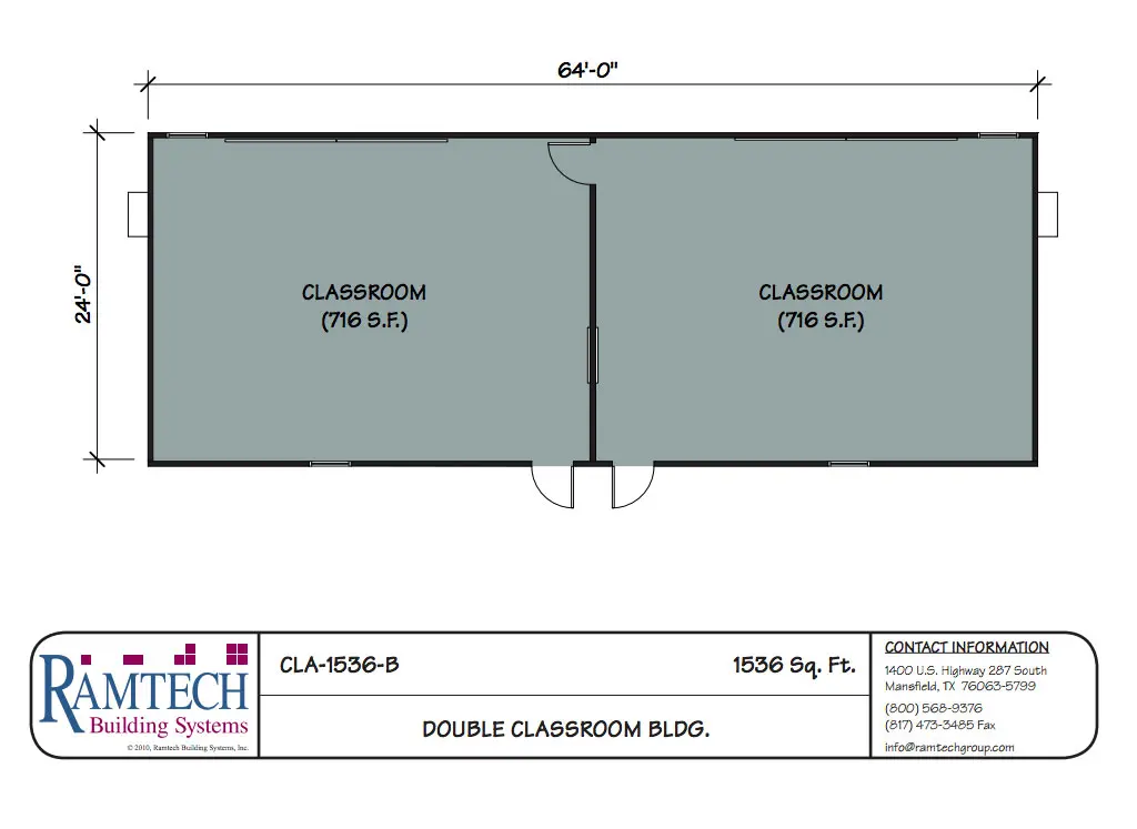 double classroom building floor plan