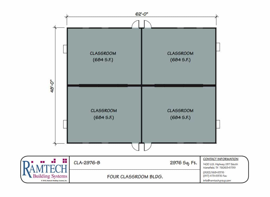 4 classroom building floor plan