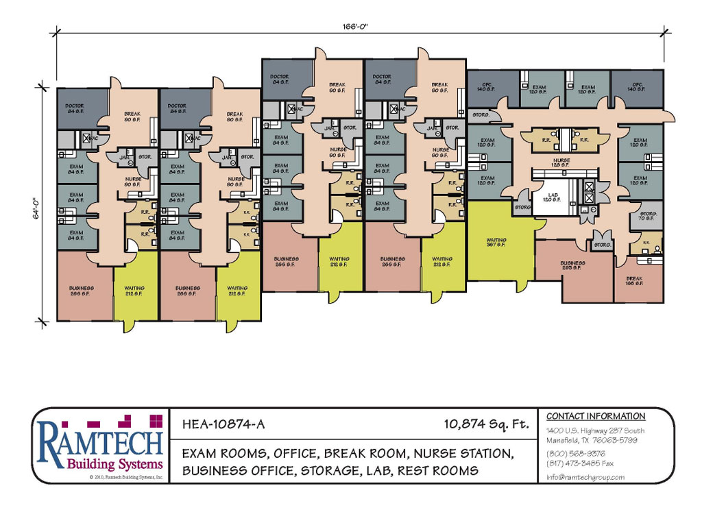 exam rooms, offices, nurse station and business office floor plan