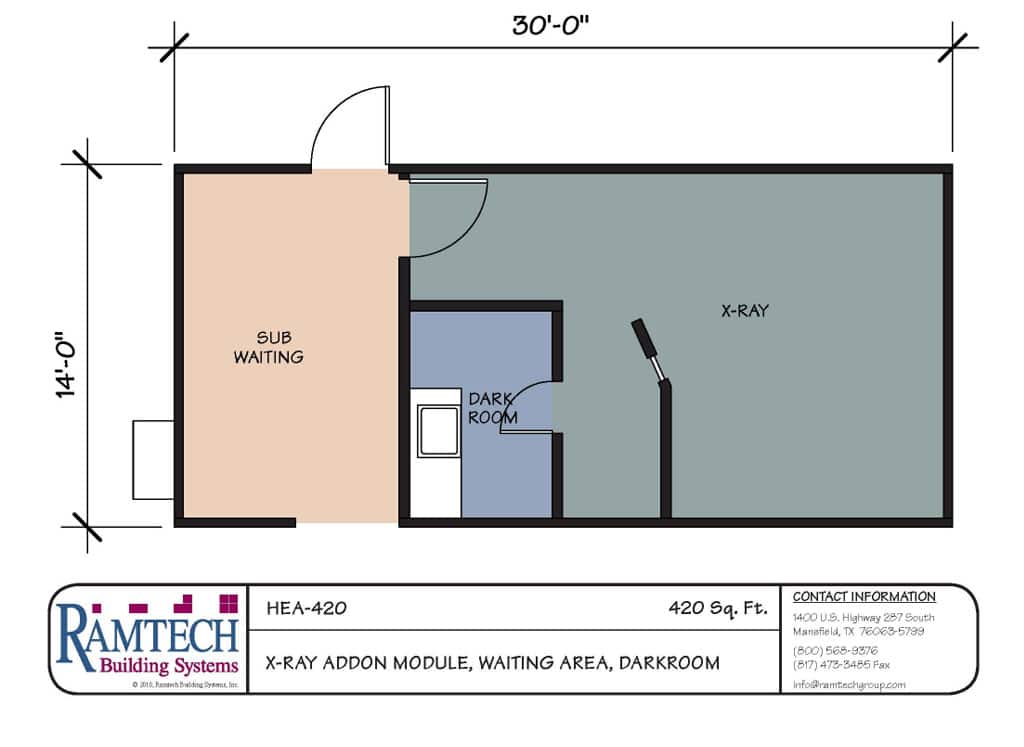 x-ray add on modular and waiting area floor plan
