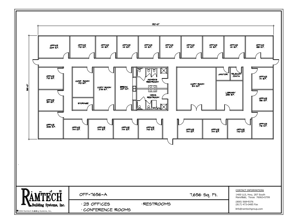 23 business offices and conference room floor plan