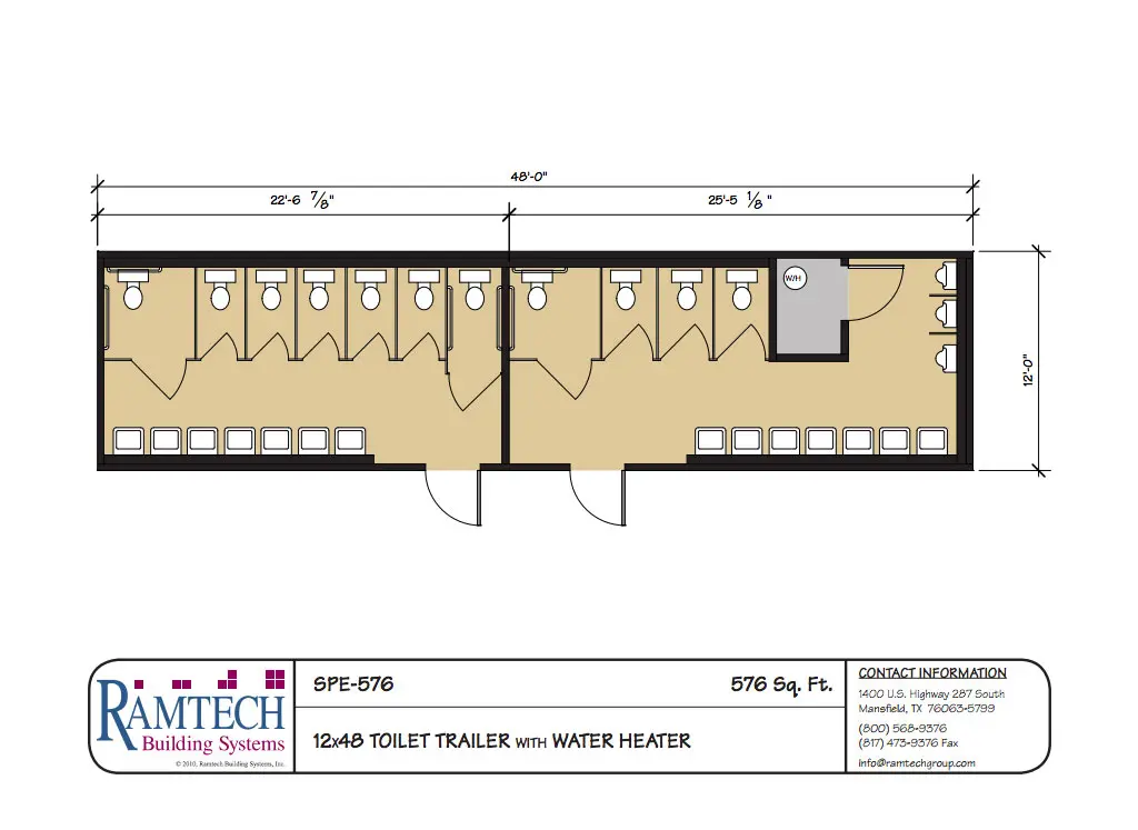 Toilet trailer floor plan