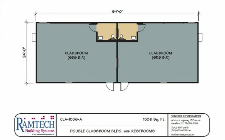 Ramtech relocatable modular building classroom floorplan