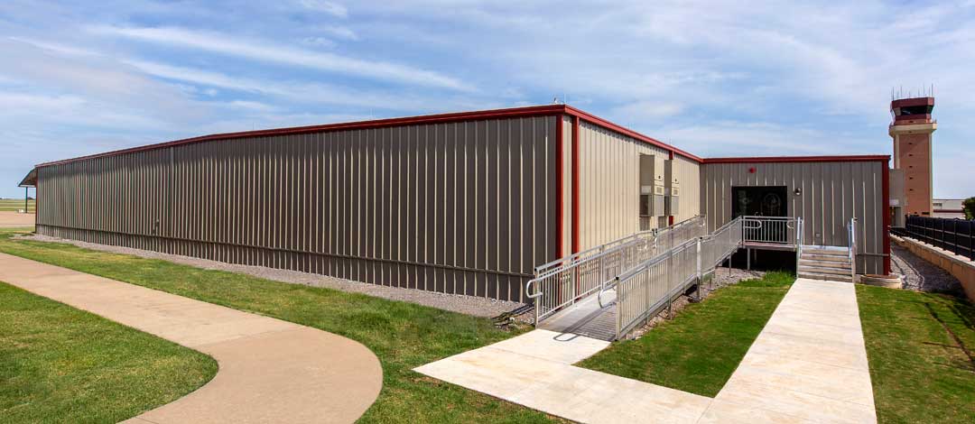 Government modular building, exterior, Vance Air Force Base