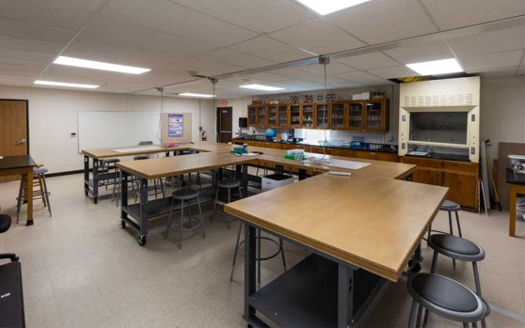 Portable classroom science lab at Greenhill School in Addison, TX.
